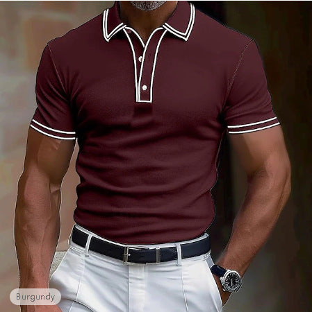 Lapel Placket Strip T-shirt