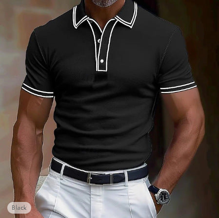 Lapel Placket Strip T-shirt