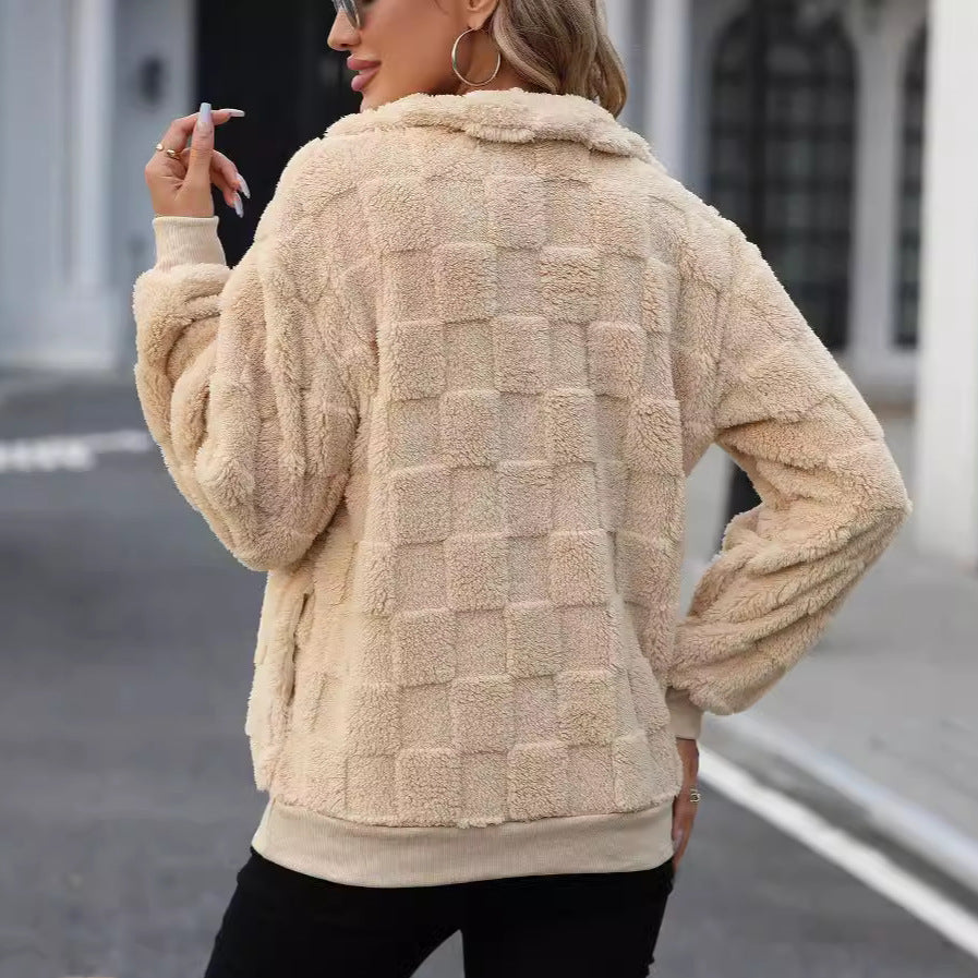 Women's Half Zipped Stand Collar Sweater